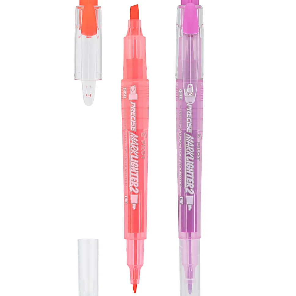 Pilot Precise Marklighter2 Dual Tip Highlighter And Creative Markers, Chisel/Extra Fine Tips, Assorted, Pack Of 2 Highlighters