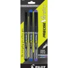 Pilot Precise Varsity Fountain Pens, Medium Nib, Black Barrel, Assorted Inks, Pack of 3 pens