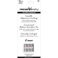 Pilot Precise Varsity Fountain Pens, Medium Nib, Black Barrel, Assorted Inks, Pack of 3 pens