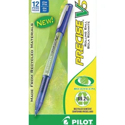 Pilot® Precise V5 BeGreen Rollerball Pens, Extra-Fine Point, 0.5 mm, 89% Recycled, Blue Barrel, Blue Ink, Pack Of 12
