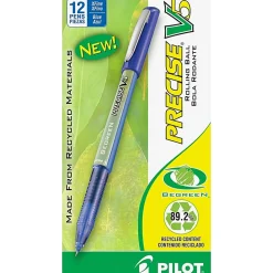 Pilot® Precise V5 BeGreen Rollerball Pens, Extra-Fine Point, 0.5 mm, 89% Recycled, Blue Barrel, Blue Ink, Pack Of 12