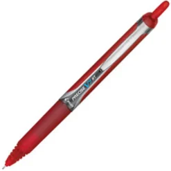Pilot® Precise™ V7 Liquid Ink Retractable Rollerball Pens, Fine Point, 0.7 mm, Assorted Barrel Colors, Red Ink, Pack Of 12 Pens