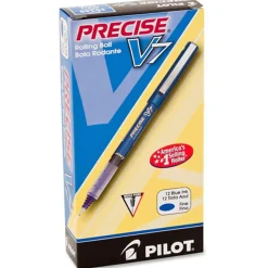 Pilot® Precise™ V7 Liquid Ink Rollerball Pens, Fine Point, 0.7 mm, Blue Barrel, Blue Ink, Pack Of 12