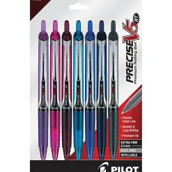 Pilot® PRECISE® V5 RT Premium Rolling Ball Pens, Pack Of 7, Extra Fine Point, 0.5 mm, Assorted Colors