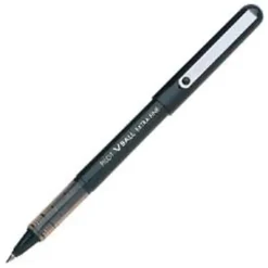 Pilot® V-Ball™ Liquid Ink Rollerball Pens, Extra Fine Point, 0.5 mm, Black Barrel, Black Ink, Pack Of 12 Pens