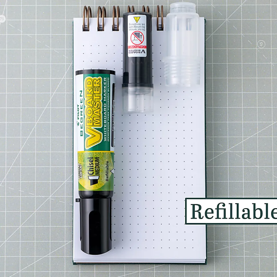 Pilot VBoard Master BeGreen Dry-Erase Markers, Chisel Point, 93% Recycled, Assorted inks, Pack of 5 Markers