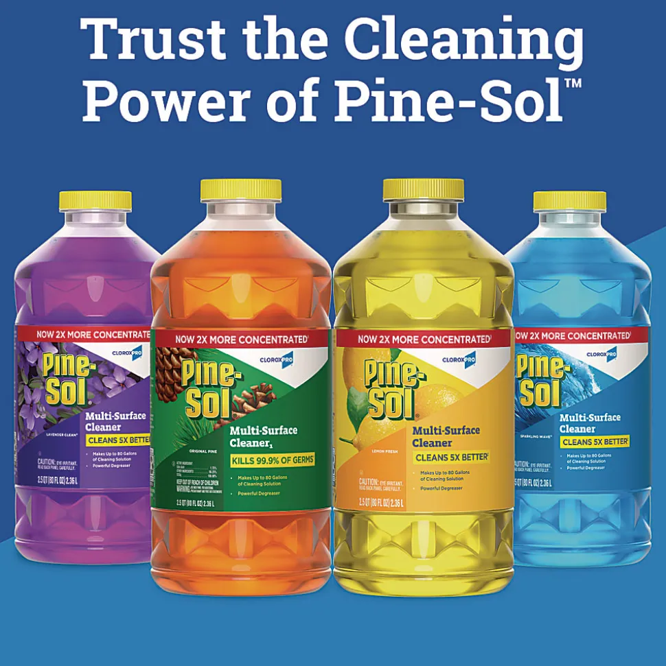 Pine-Sol® CloroxPro Multi-Surface Cleaner Concentrated, Sparkling Wave Scent, 80 oz Bottle, 3/Carton