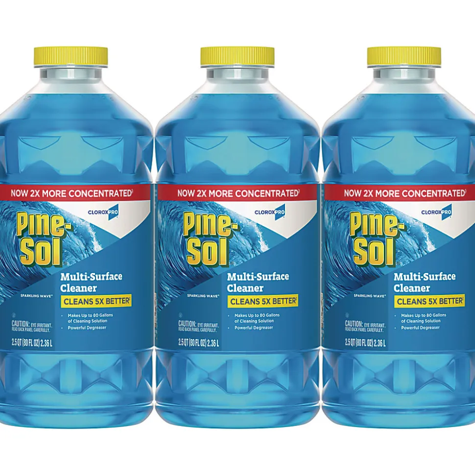 Pine-Sol® CloroxPro Multi-Surface Cleaner Concentrated, Sparkling Wave Scent, 80 oz Bottle, 3/Carton