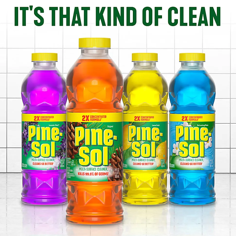 Pine-Sol Multi-Surface Cleaner, Lavender Clean, 40 Oz, Pack Of 8 Bottles