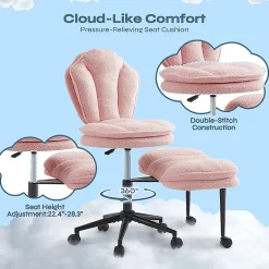 Pinmoco Cloud-Lounge Ergonomic Office Chair, Pink, Total Qty 1
