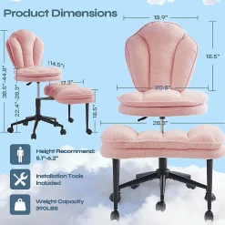 Pinmoco Cloud-Lounge Ergonomic Office Chair, Pink, Total Qty 1