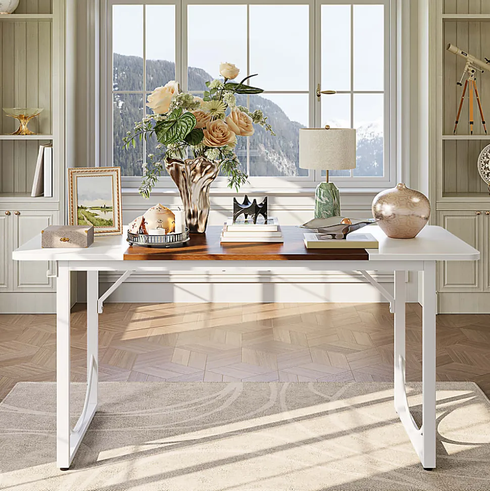 Pinmoco 63"W Executive Computer Desk, White