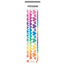 Pipsticks Decorative Stickers, 2" x 8", Prismatic Hearts