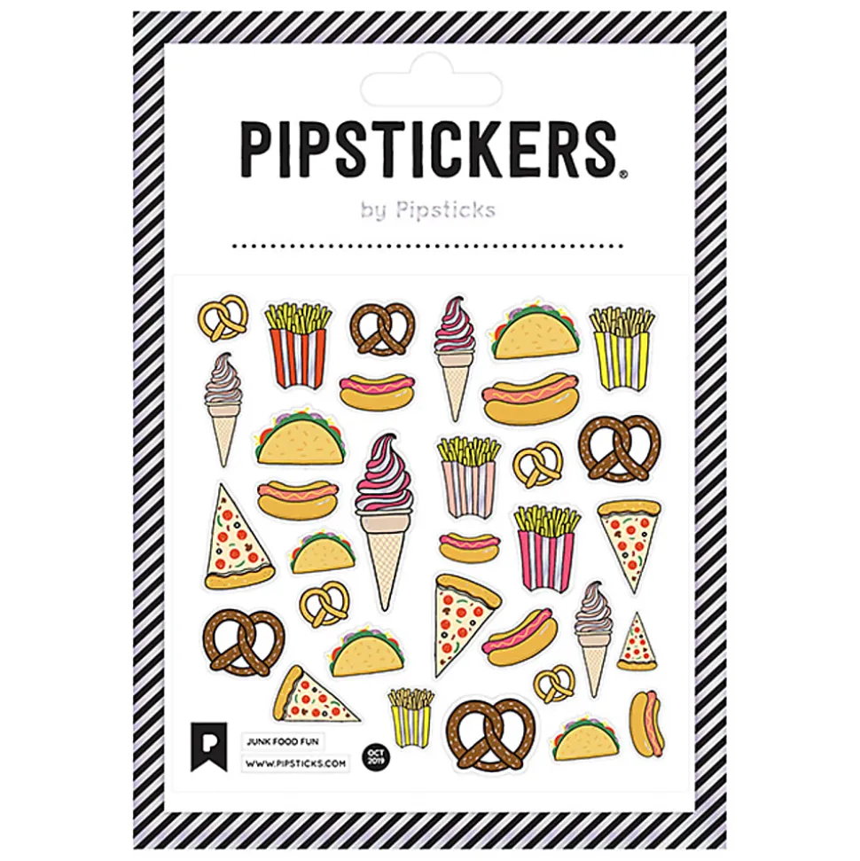 Pipsticks Decorative Stickers, 4" x 4", Junk Food Fun