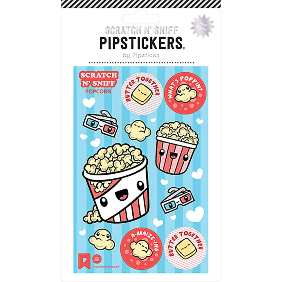 Pipsticks Scratch 'n Sniff Stickers, 4" x 6", Butter Me Up