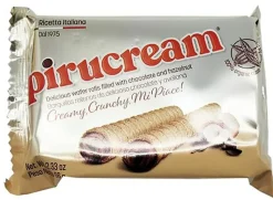 Pirucream Chocolate Hazelnut Filled Cookie Rolls, Case Of 48 Packs