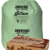 Pitt Plastics Compostable Liners, 1-mil, 40" x 46", Green, Box Of 100