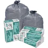 Pitt Plastics Shark Skin 1.1-mil Can Liners, 43" x 48", 56 Gallons, Gray, Carton Of 100