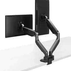 Pixio PS2D Heavy-Duty Premium Gas-Spring Dual-Monitor Arm for Monitors up to 35