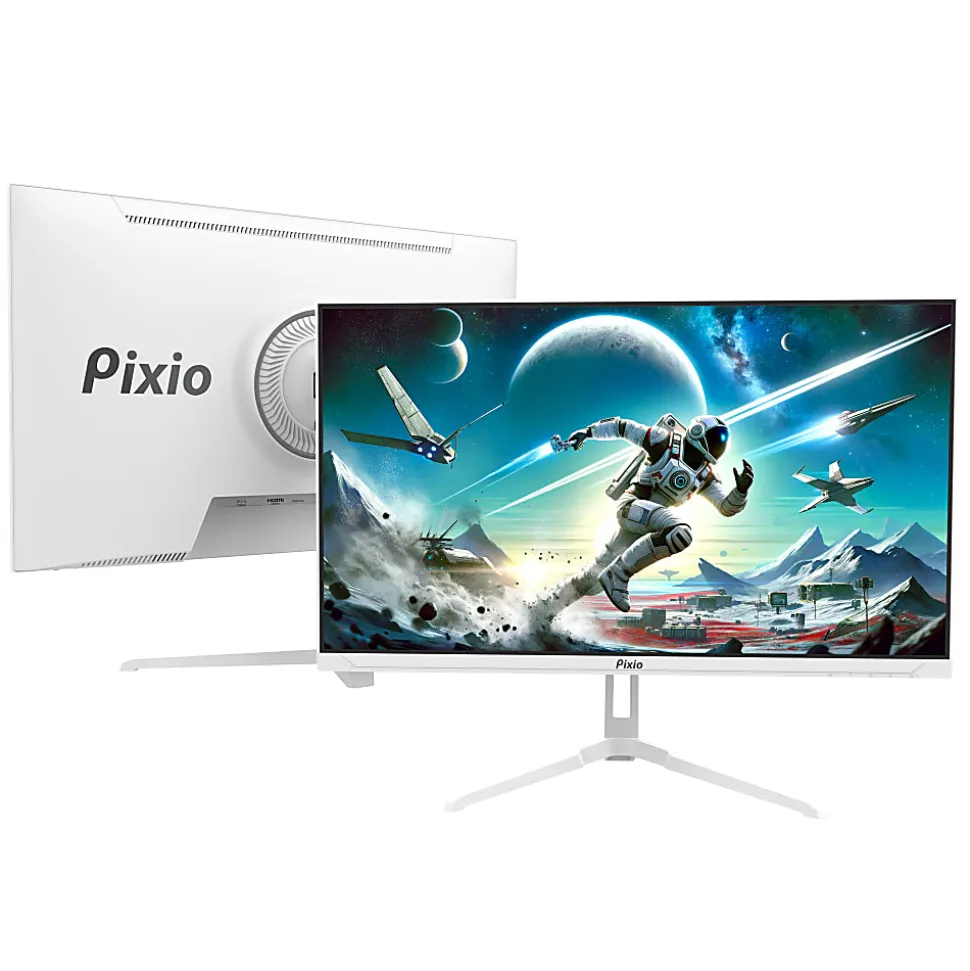 Pixio PX248 Wave 24" FHD LCD Gaming Monitor, FreeSync, White