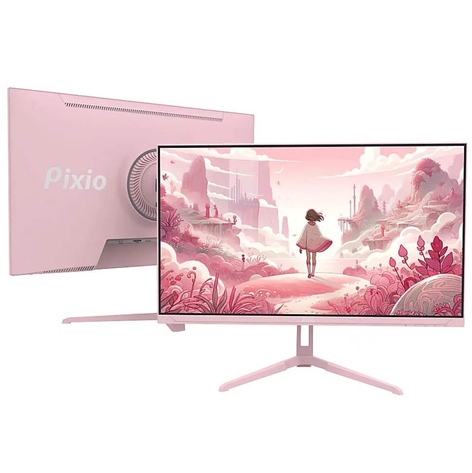 Pixio PX248 Wave 24" FHD LCD Gaming Monitor, FreeSync, Pink