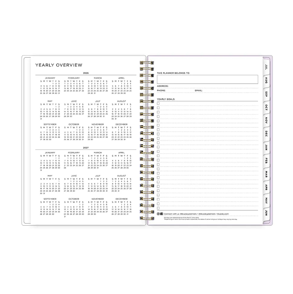 Planner Notes AG Squiggle Stripe Neutral 5.875x8.625 AY26–27