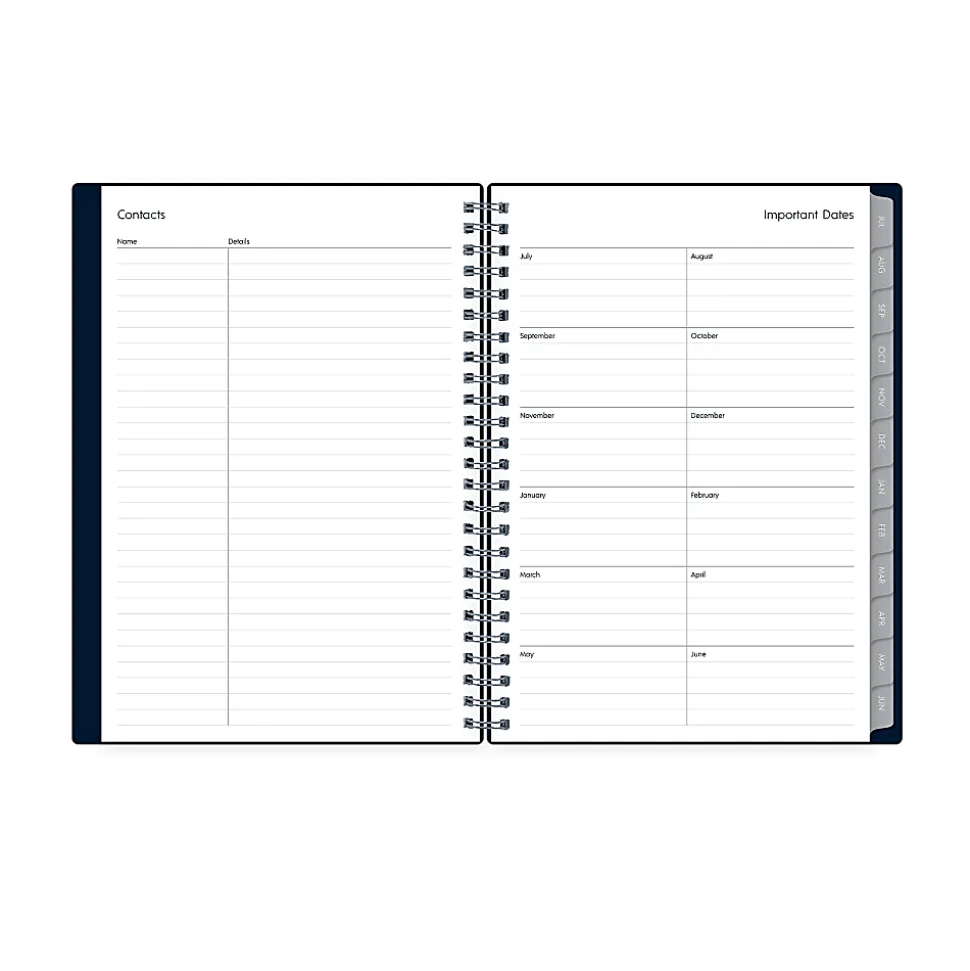Planner Notes BS Enterprise Solid Navy 5.875x8.625 AY25–26