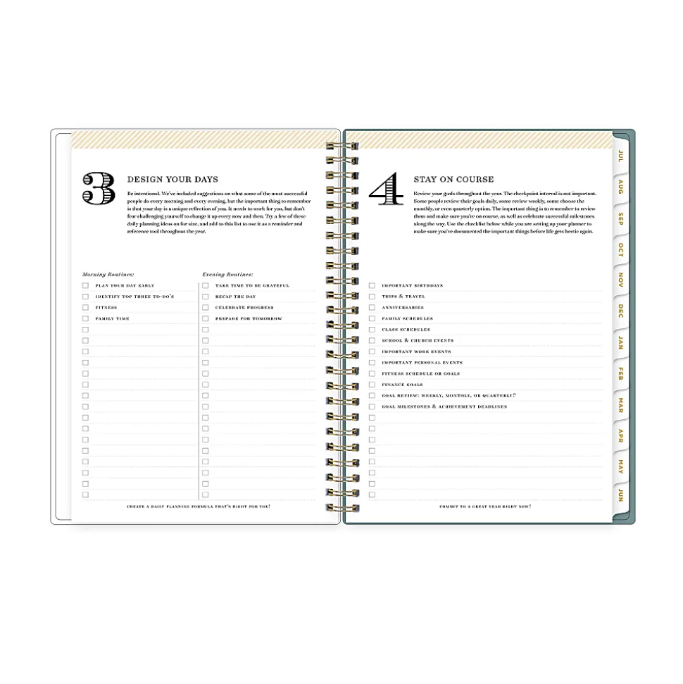 Planner Notes DD Scattered Leaves Green 5.875x8.625 AY26–27