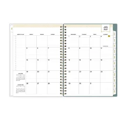 Planner Notes DD Scattered Leaves Green 5.875x8.625 AY26–27
