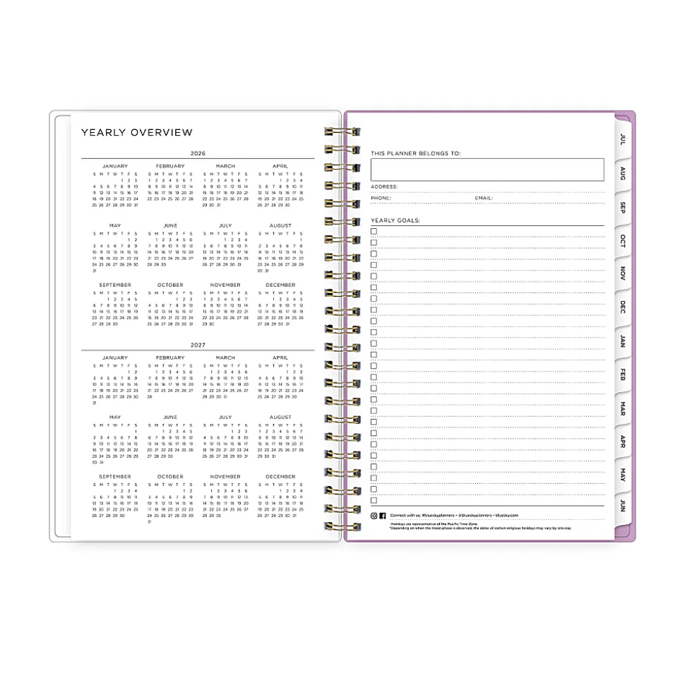 Planning Calendar AG Smoke Purple Frosted PP 5x8 AY26–27