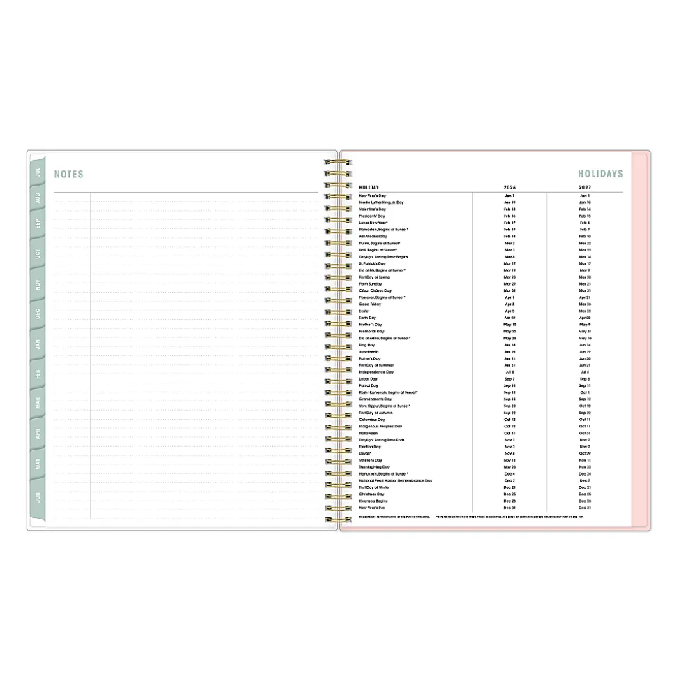 Planning Calendar AM-AJ Palm Leaves PP 8.5x11 AY26–27