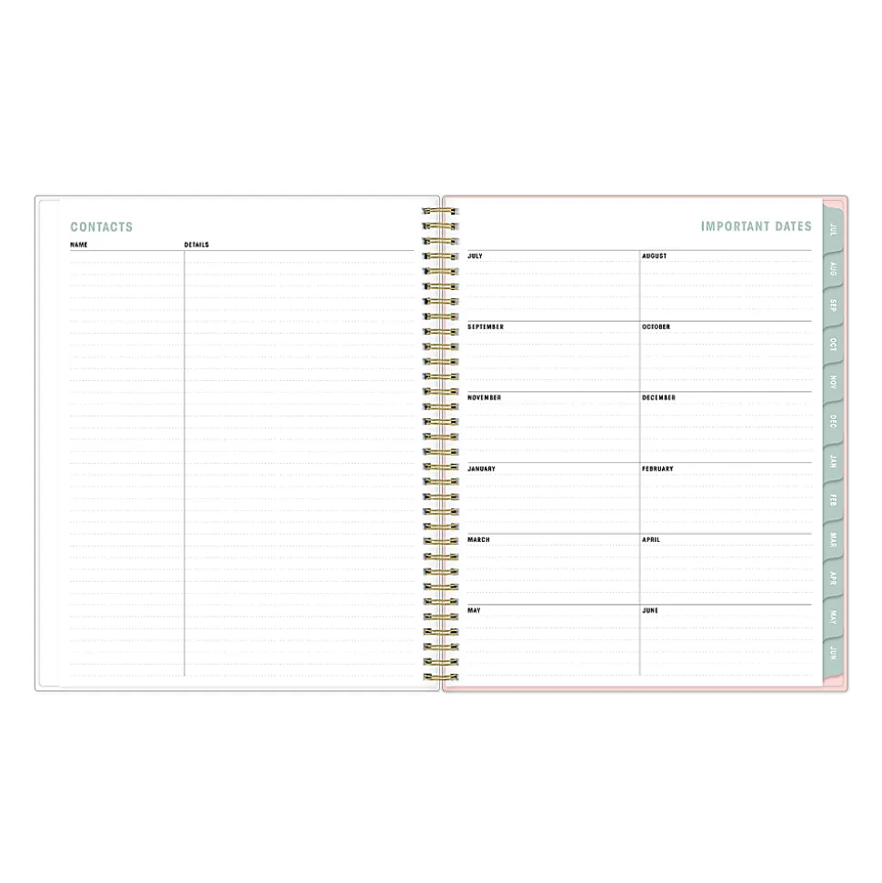 Planning Calendar AM-AJ Palm Leaves PP 8.5x11 AY26–27