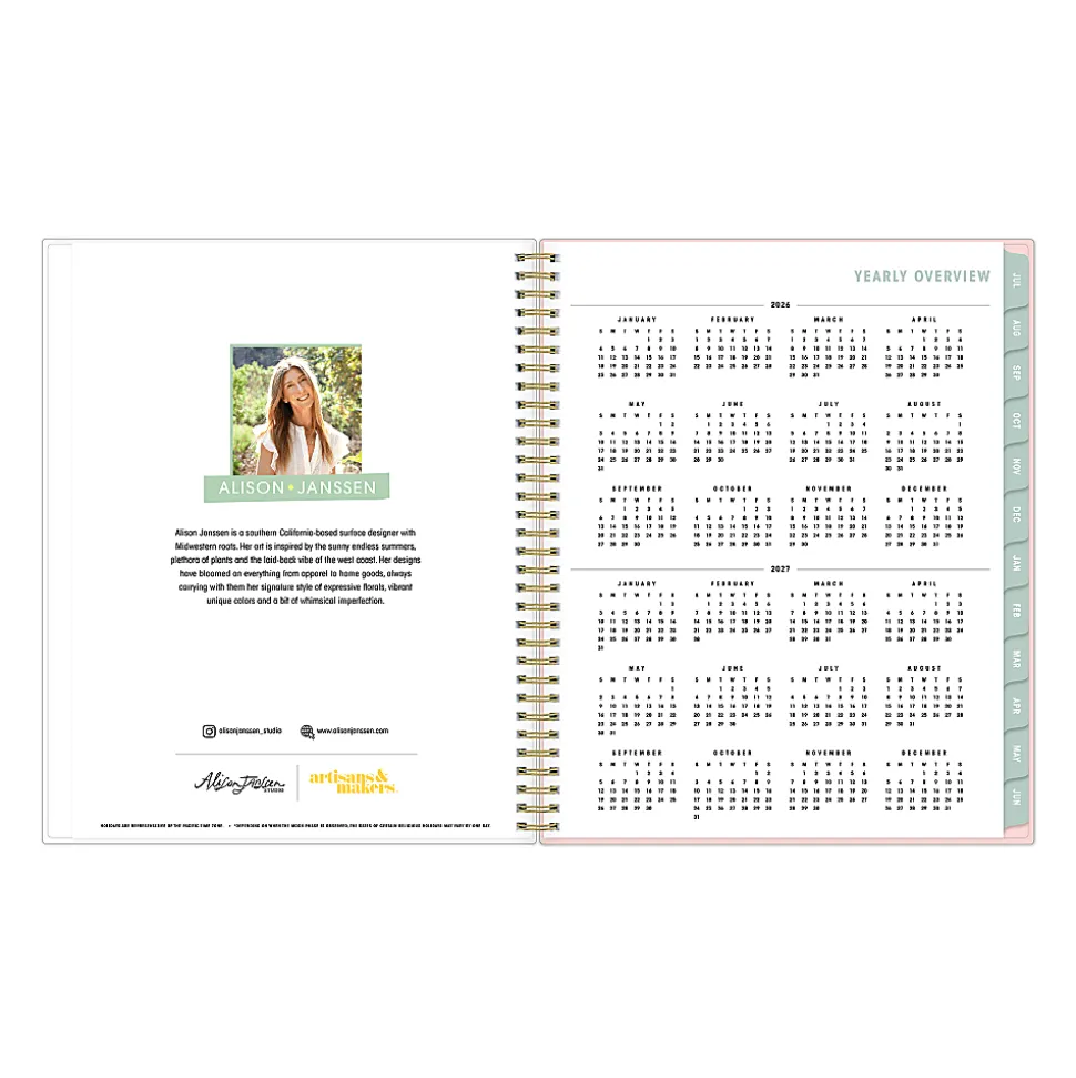 Planning Calendar AM-AJ Palm Leaves PP 8.5x11 AY26–27