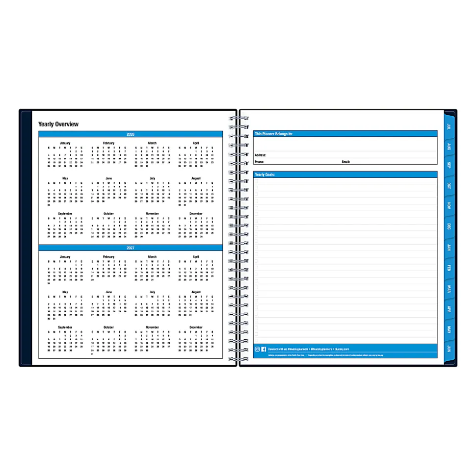 Planning Calendar BS Collegiate Navy PP 8x10 AY26–27 Monthly