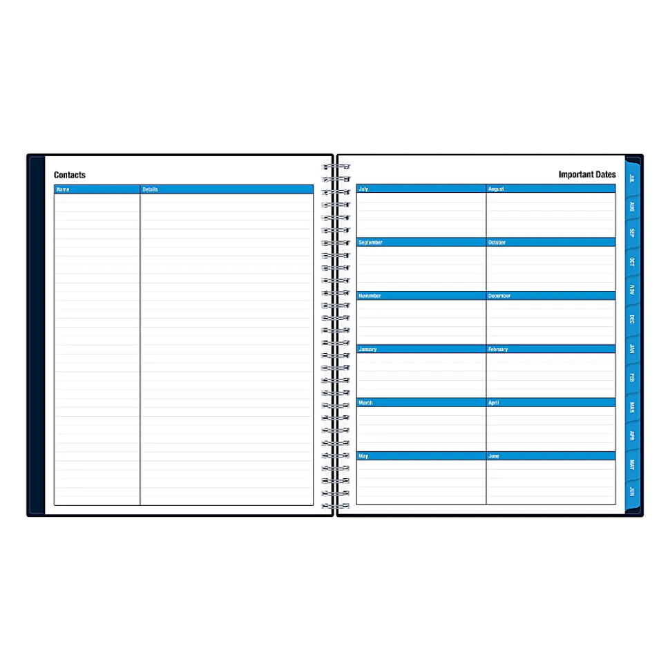 Planning Calendar BS Collegiate Navy PP 8x10 AY26–27 Monthly