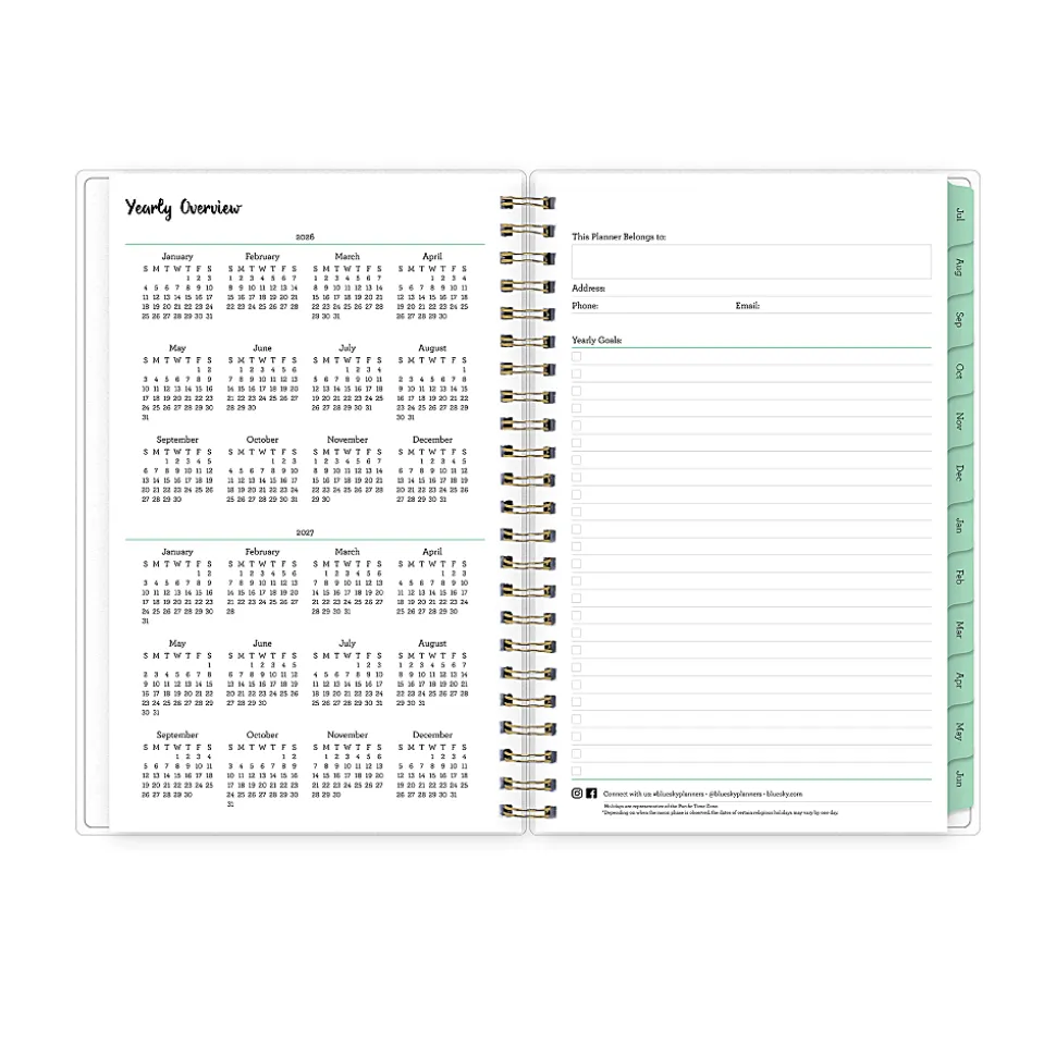 Planning Calendar BS Laurel Frosted PP 5x8 AY26–27