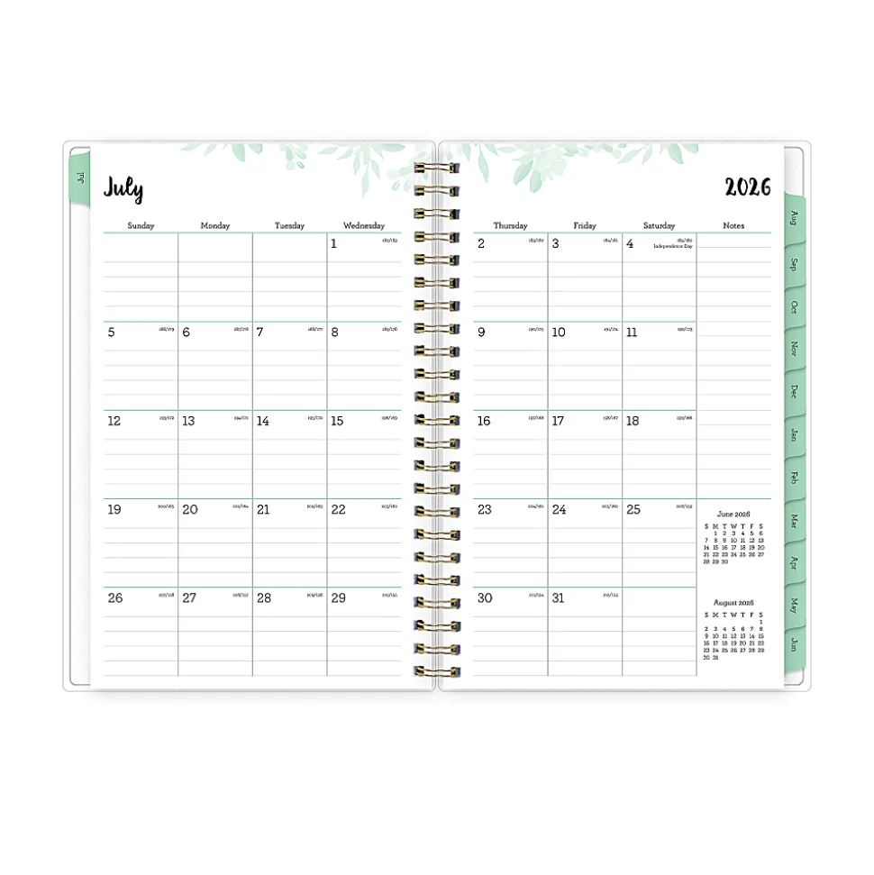 Planning Calendar BS Laurel Frosted PP 5x8 AY26–27