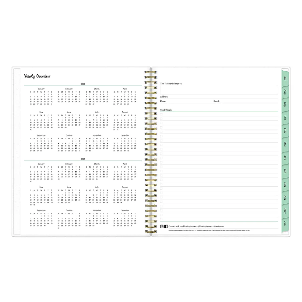 Planning Calendar BS Laurel Frosted PP 8.5x11 AY26–27 W/M