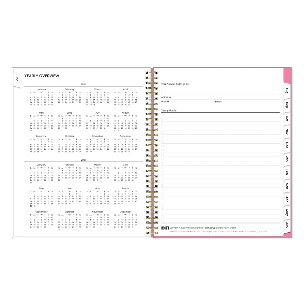 Planning Calendar BS Roosevelt Pink Frosted PP 8.5x11 AY26–27