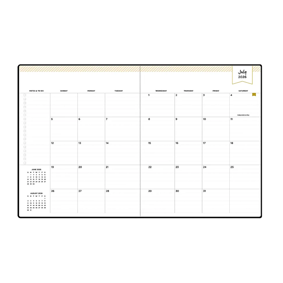 Planning Calendar DD Black FL 8x10 AY26–27 Bookbound