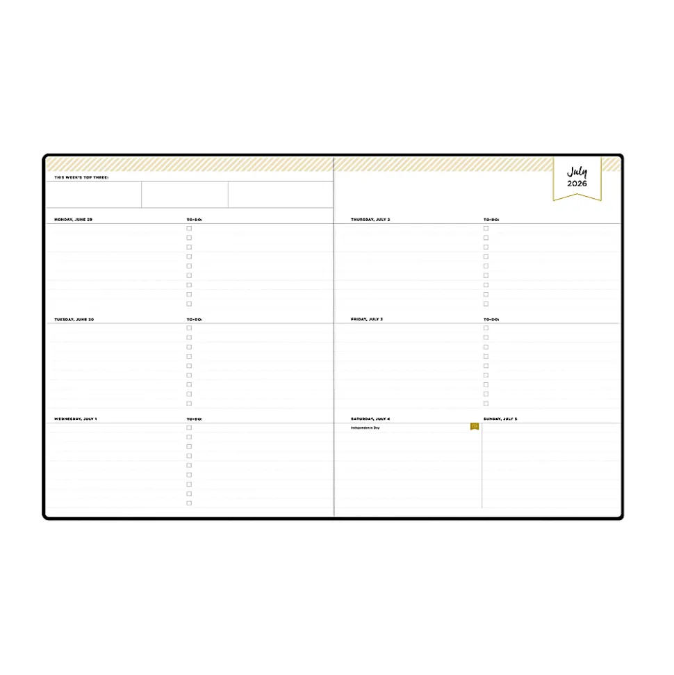 Planning Calendar DD Black FL 8x10 AY26–27 Bookbound