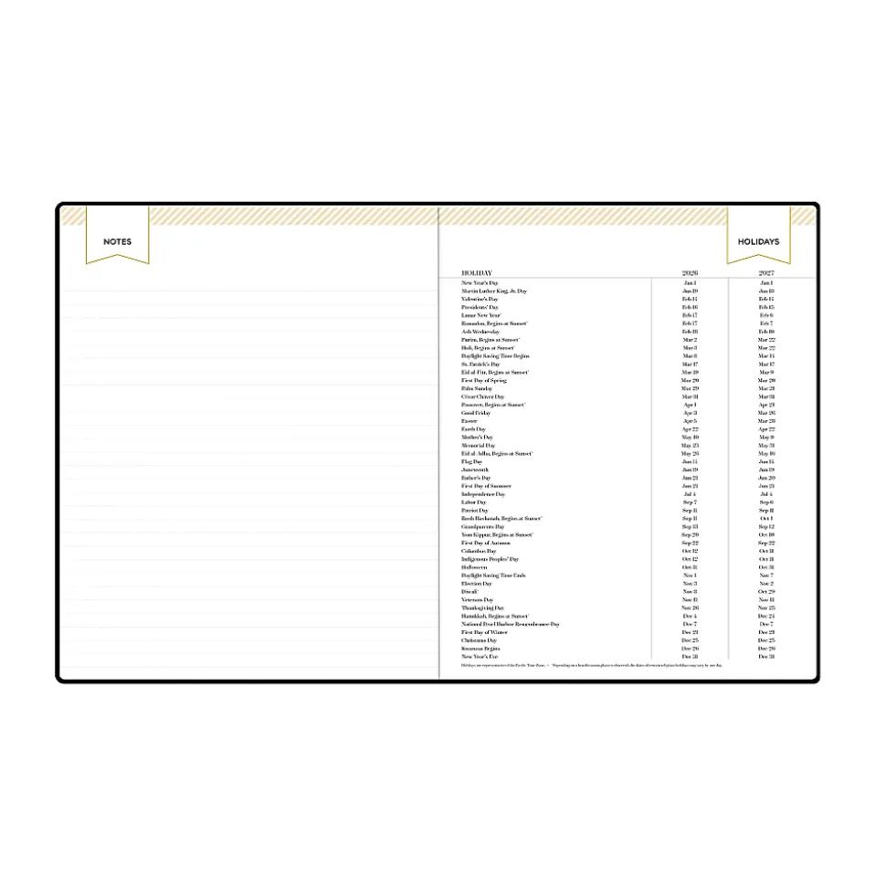 Planning Calendar DD Black FL 8x10 AY26–27 Bookbound