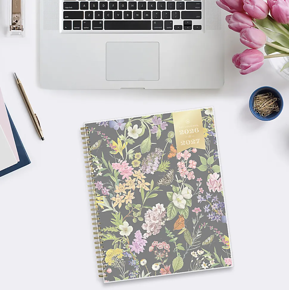 Planning Calendar DD Butterfly Garden Black PP 8.5x11 AY26–27