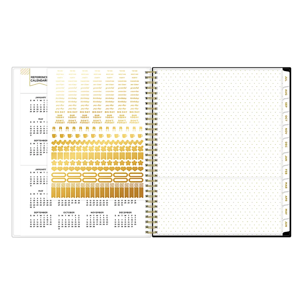 Planning Calendar DD Butterfly Garden Black PP 8.5x11 AY26–27