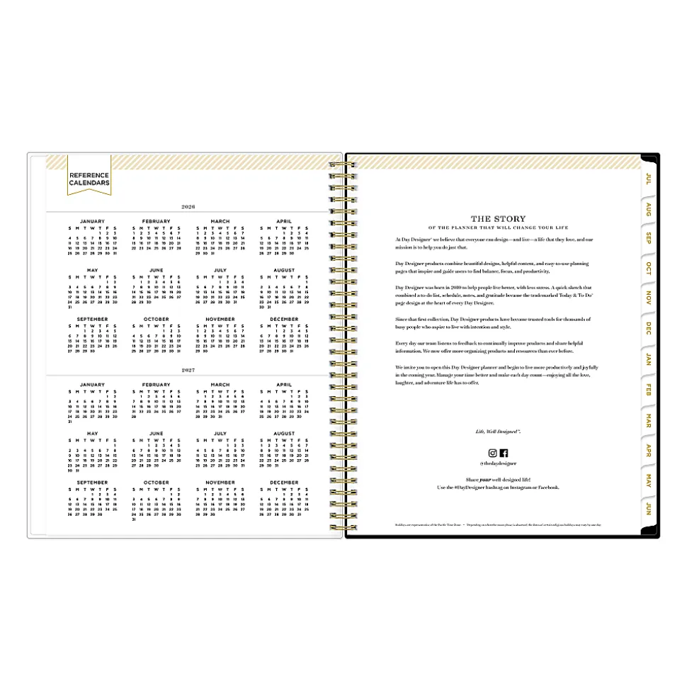Planning Calendar DD Butterfly Garden Black PP 8.5x11 AY26–27