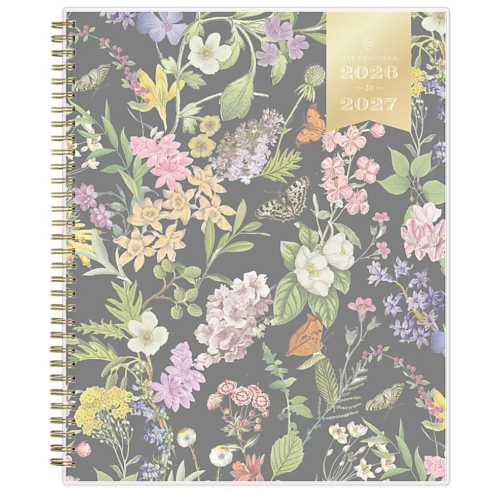 Planning Calendar DD Butterfly Garden Black PP 8.5x11 AY26–27