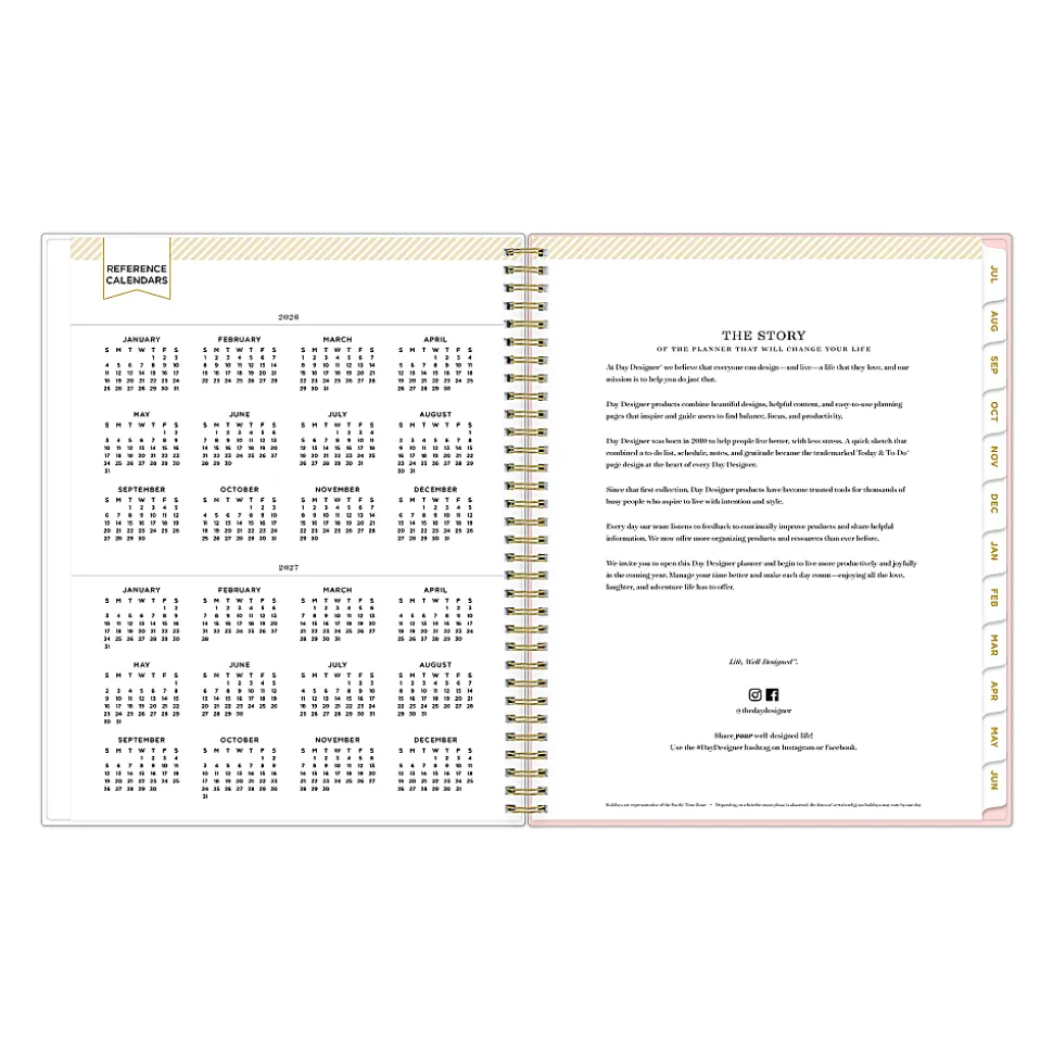 Planning Calendar DD Palmetto Blush PP 8.5x11 AY26–27 W/M