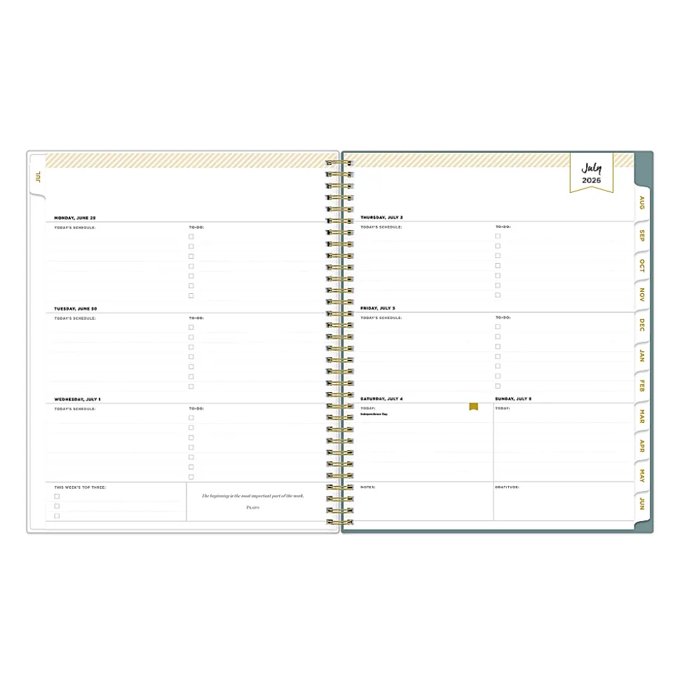 Planning Calendar DD Scattered Leaves Green PP 8.5x11 AY26–27