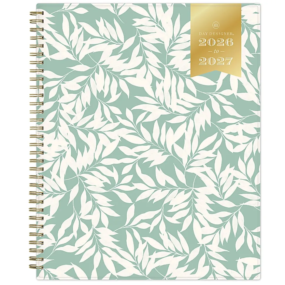 Planning Calendar DD Scattered Leaves Green PP 8.5x11 AY26–27