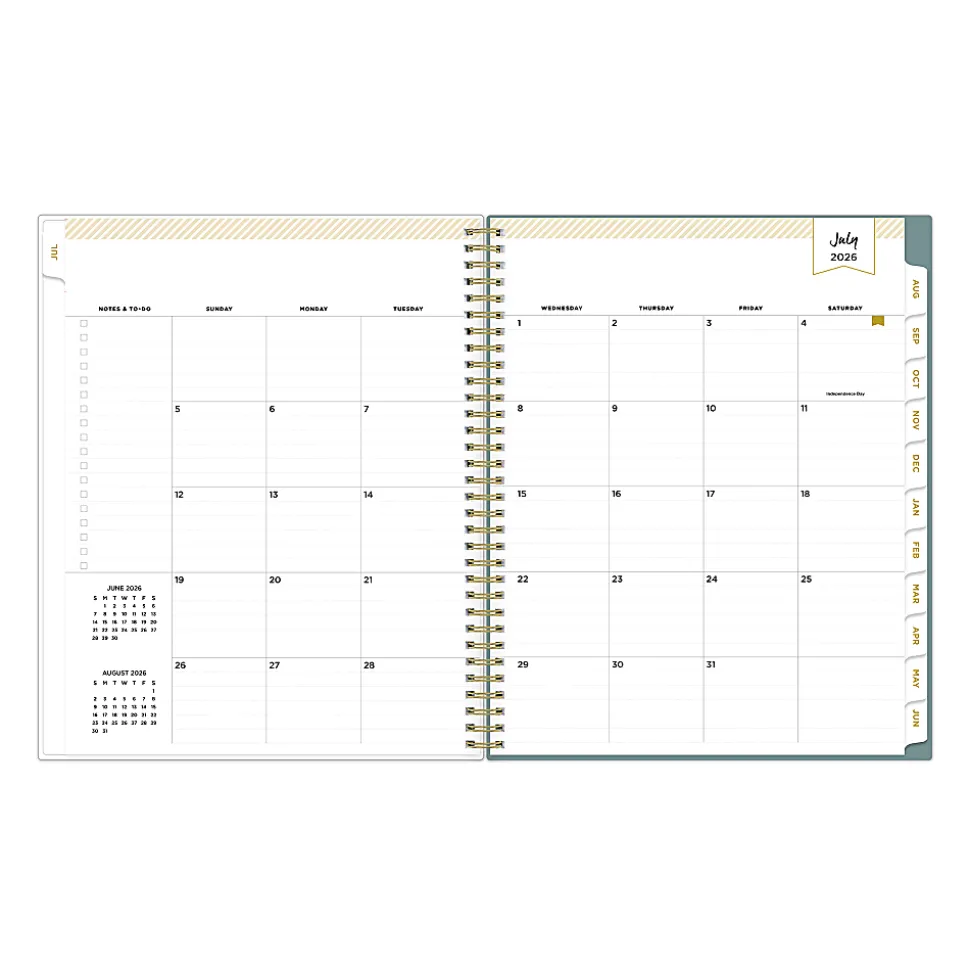 Planning Calendar DD Scattered Leaves Green PP 8.5x11 AY26–27